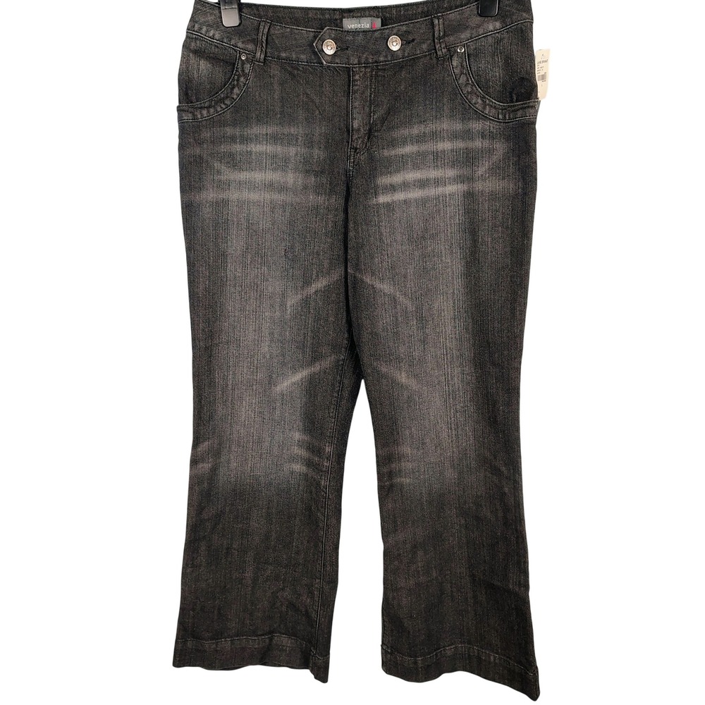 NWT Lane Bryant Womens SZ 3 Right Fit Stretch Trouser Jeans Black Denim Y2K